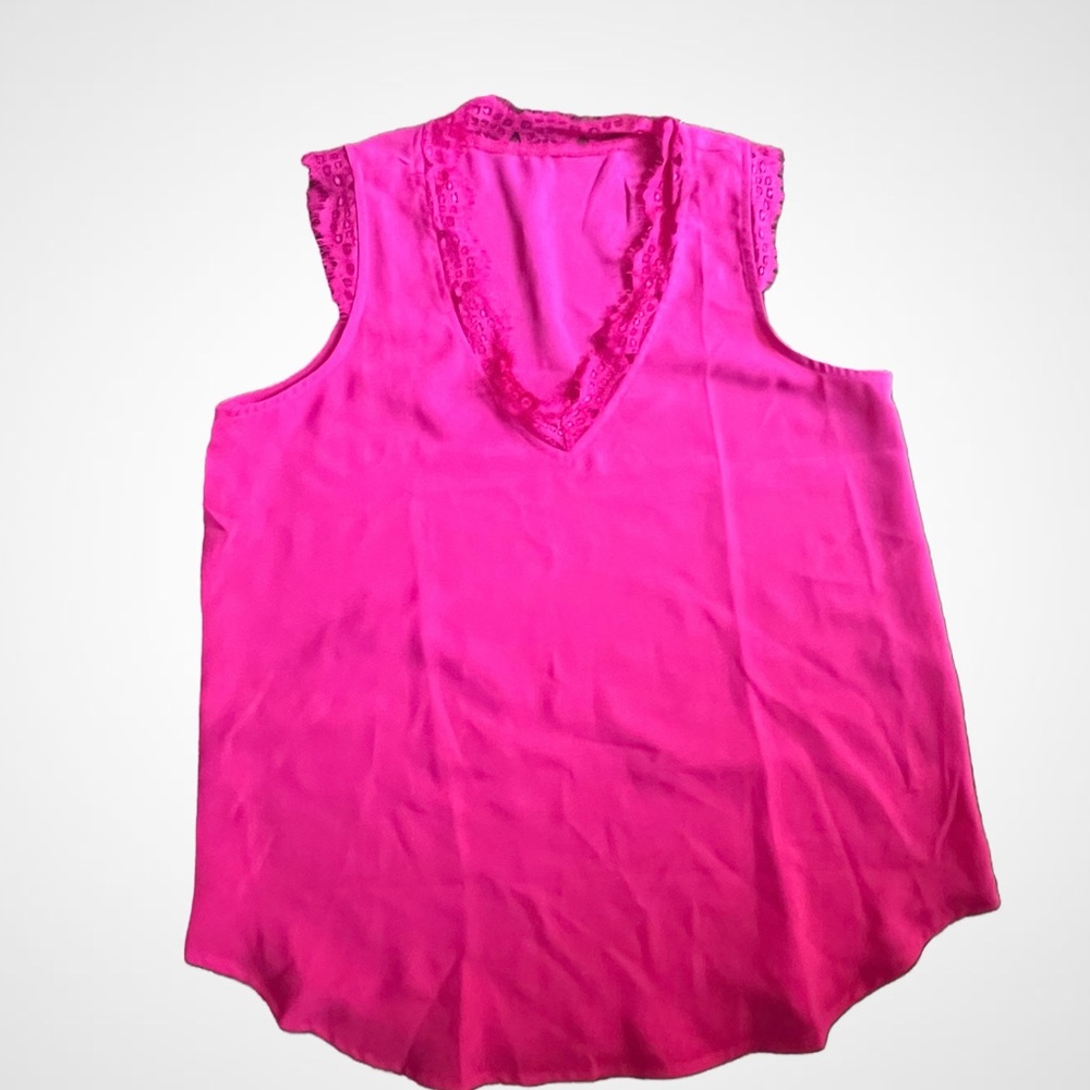 Amazon Essentials Pink Ruffled Sleeveless Tank Top